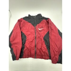 Vintage 90s Nike Windbreaker Jacket Men's Size XL Red and Black Full Zip Read